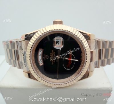 Replica Presidential Rolex Day Date 40mm Rose Gold Black Onyx Dial Watch watches
