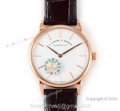 Copy A.Lange Sohne Saxonia Thin Swiss 2892 Watch White Face Rose Gold watches