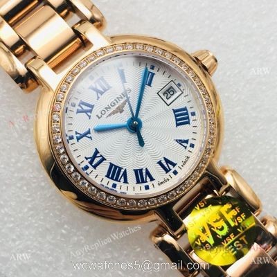 VSF Swiss Replica Longines PrimaLuna Lady Watch Rose Gold Diamond Bezel watches