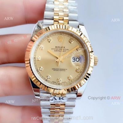 Super Clone Rolex Datejust II Two Tone Jubilee Diamond Face Watch AR Factory Watch watches