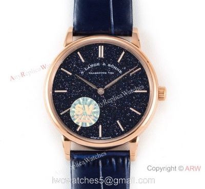 Swiss Grade Copy A.Lange Sohne Saxonia Thin 2892 Watch Rose Gold New Blue Dial watches