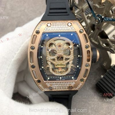 Swiss Richard Mille RM 052 Skull Rose Gold Watch Best Replica Watches China Dealer watches
