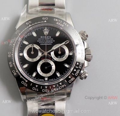 Noob V3 Rolex Daytona Stainless Steel Black Ceramic Watch AAA Replica watches