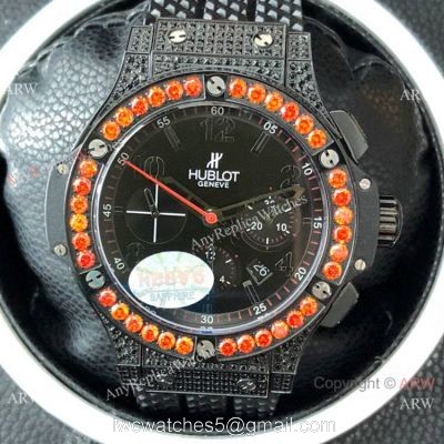 Swiss 7750 Hublot Big Bang Evolution Diamond Replica Watch All Black watches