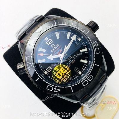 Swiss OE Factory Omega Planet Ocean Deep Black 600m All Black Watch Omega Seamaster Super Clone watches