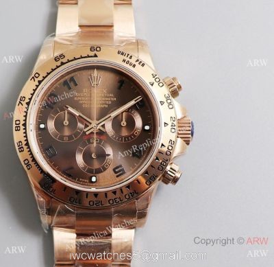 JH Factory Rolex Everose Replica Watch Swiss 4130 Daytona Brown Dial watches