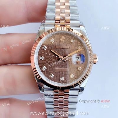 EW factory Rolex Computer Face Datejust 36 Two Tone Rose Gold Jubilee Chocolate Dial Watch watches