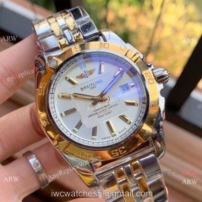 New Copy Breitling Chronomat 01 43mm Watches Two Tone and White watches