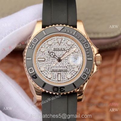 Swiss Grade Rolex Rose Gold Yachtmaster Replica Watch Diamond Face watches
