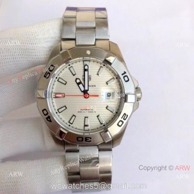 Wholesale Copy Tag Heuer Aquaracer Calibre 5 Watch Silver and White watches