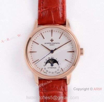 (VC) Vacheron Constantin Copy Patrimony Moon phase Rose Gold Diamond Watch 32mm watches