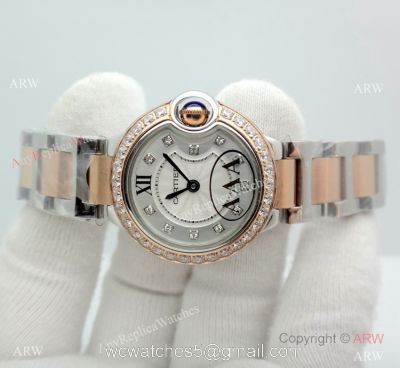 Knock off Ballon Bleu de Cartier 2-Tone Rose Gold 28mm Lady Watch watches