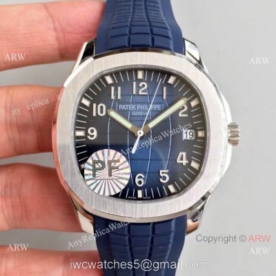 PF Factory V2 Patek Philippe Aquanaut SS Blue Dial Watch Super Clone watches