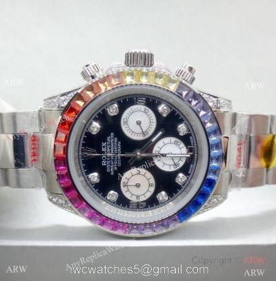 Rolex Daytona Rainbow Replica Watch Stainless Steel Chronograph 40mm watches