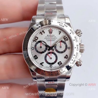 Replica Rolex Daytona Super Noob Factory Swiss 4130 Watch SS Silver Dial watches