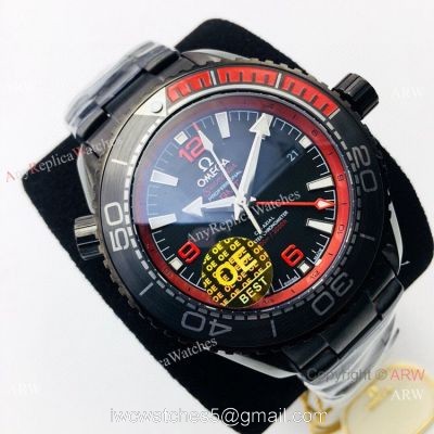 Swiss Grade 1 Omega Planet Ocean Deep Black 8906 Red Inner Watch OE Factory watches
