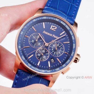 Replica Audemars Piguet Code 11.59 Watch Rose Gold Blue Dial watches