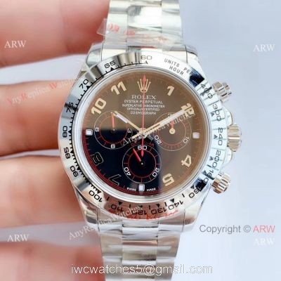Replica Swiss Rolex Daytona NOOB 7750 Watch Stainless Steel Arabic Dial watches