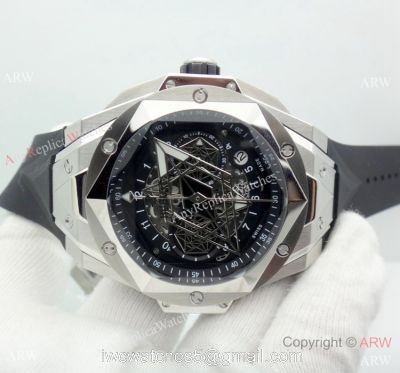 2019 Replica Hublot Big Bang Sang Bleu II Watches Stainless Steel Skeleton Dial watches