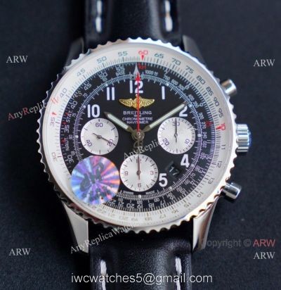 Swiss Replica Breitling Old Navitimer 7750 Watch Black Leather Strap watches