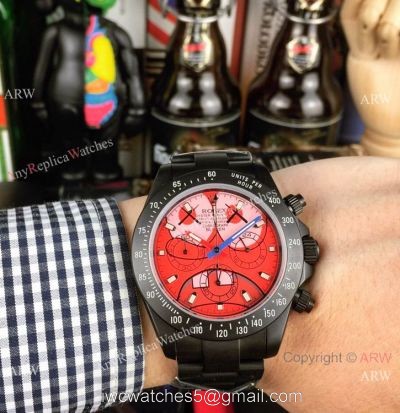 Rolex Daytona All Black Red Dial 40mm Watches Rolex Blaken Replica watches