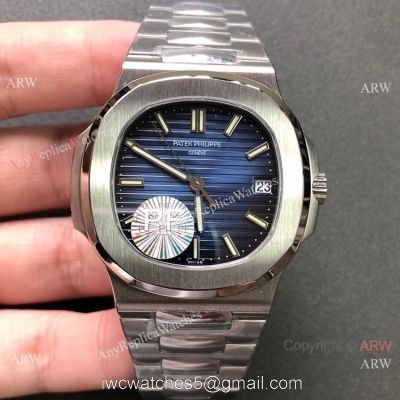 PF Factory V2 Swiss Patek Philippe Nautilus Copy Watch Stainless Steel Blue Dial watches