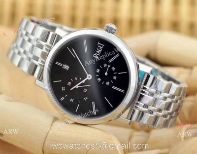 New Style Replica Piaget Altiplano Stainless Steel Black Face Watch watches