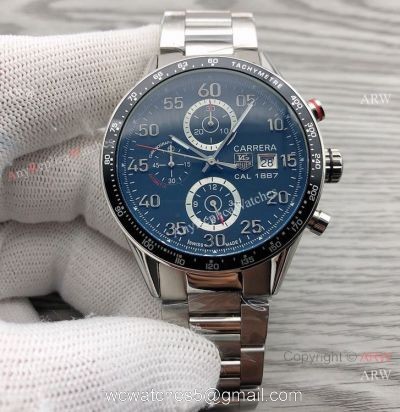 Clone TAG Heuer Carrera cal 1887 Stainless Steel Black Dial Watch watches