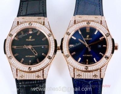 2019 Copy Hublot Classic Fusion Rose Gold Iced Out Watch watches