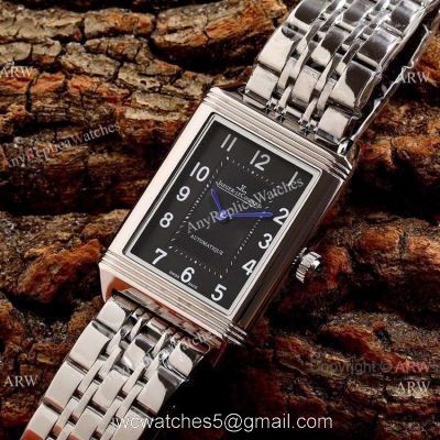 New Copy Jaeger-LeCoultre Reverso Classic 46mm Watch Stainless Steel Black Face watches