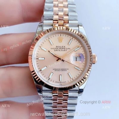EW factory Replica Rolex Oyster Perpetual Datejust Salmon Dial Jubilee Watch 36mm watches