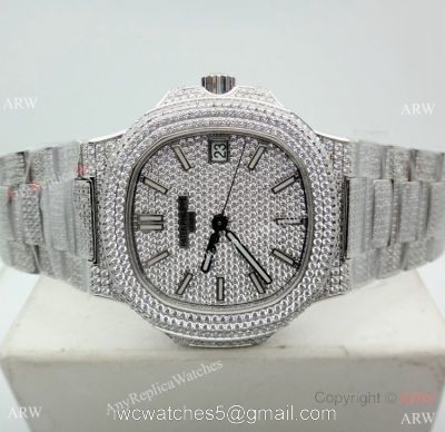 Best Replica Iced Out Patek Philippe Nautilus Men Watch Swiss Grade 1 watches