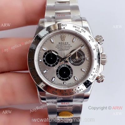 Rolex Daytona Noob Factory 4130 904L SS Grey Dial Watch Best Chinese Replica Watches watches
