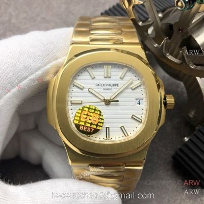 Swiss Grade 1 Copy Patek Philippe Nautilus GBF Swiss Cal.324 Yellow Gold Watch watches
