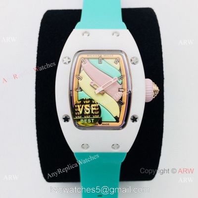 VS Factory Richard Mille AAA RM 07-03 Marshmallow BonBon Watch Green Rubber Strap watches