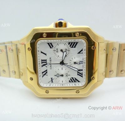 Best Quality Cartier Santos Watch All Gold Chronograph 39mm watches