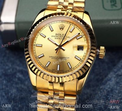 Yellow Gold Oyster Perpetual Datejust Rolex Couple Watches AAA Replica watches