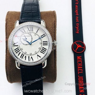(EGF) New Replica Ronde De Cartier Stainless Steel White Dial Diamond Watches watches