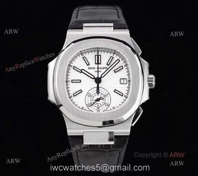 Swiss Replica 5980 Patek Philippe Nautilus 5980 Leather Watch With White Dial watches