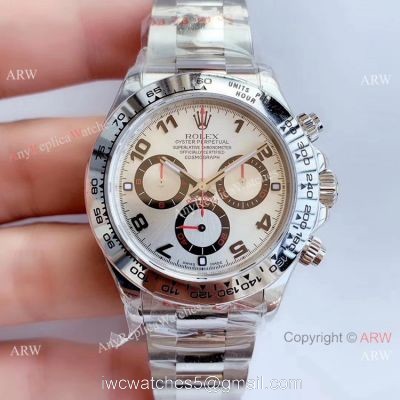 Noob Factory Clone 7750 Rolex Daytona Copy Watch Ss Silver Arabic Dial watches