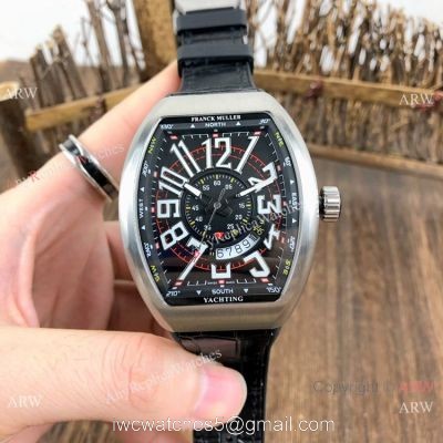 Copy Franck Muller Vanguard Classical V45 Watch Ss Black Gummy Strap watches