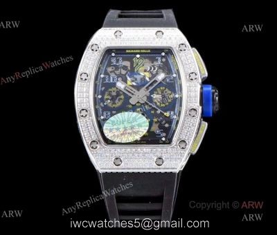 Swiss Made KV Richard Mille RM011 Felipe Massa Chronograph Diamonds Watch Replica watches