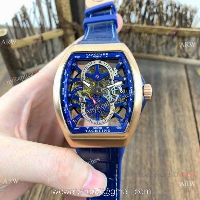 New Copy Franck Muller Vanguard Yachting Anchor Watch Rose Gold Skeleton Dial watches