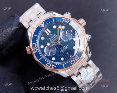 (TW)Omega Seamaster Super Clone Diver 300m 904L Blue Chronograph Dial Watch watches