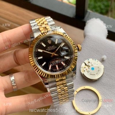 Upgraded Rolex Datejust II 41 Watch Two Tone Jubilee Black Dial watches