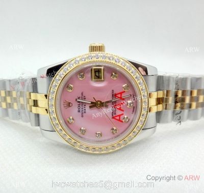 Two Tone Pink MOP Diamond bezel Rolex Couple Watches Datejust 36mm watches