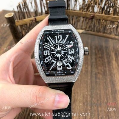 Best Copy Franck Muller Geneve Vanguard v45 Black Dial Diamond Watch watches
