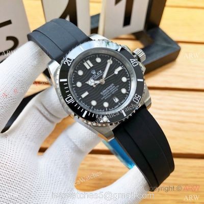 Rolex Submariner Replica Watches SS Black Rubber Strap watches