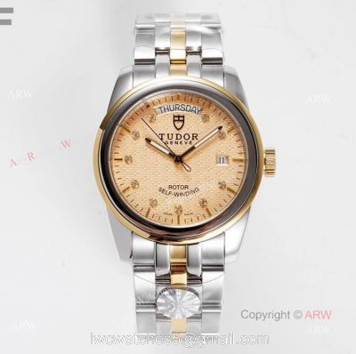 High End Replica Tudor Glamour Day Date Watch With Diamond Markers 39mm watches