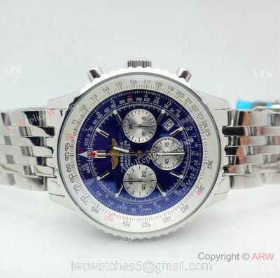 Breitling Navitimer 46MM Watch Stainless Steel Blue Chronograph Dial watches
